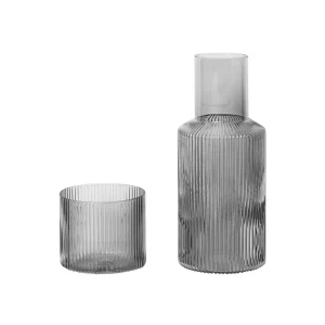 Ripple Carafe Set Small Smoked Grey