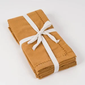 Set 4 Servilletas Liso Ocre