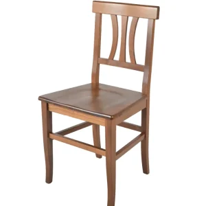 Sedia modello Artemisia con robusta struttura in legno di faggio e seduta in legno massello