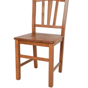 Sedia modello Silvana con robusta struttura in legno di faggio e seduta in legno massello