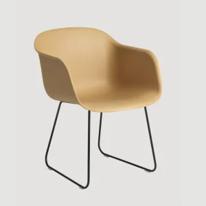 Fiber Armchair Sled Base ochre