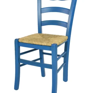 Sedia modello Cuore con robusta struttura in legno di faggio e seduta in paglia