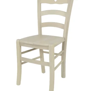 Sedia modello Cuore con robusta struttura in legno di faggio e seduta in legno massello