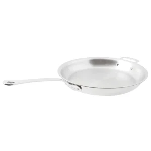 Padella manico lungo e maniglia Paderno acciaio inox e alluminio Ø36 h5,5 3,800L
