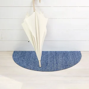 Heathered Shag Welcome Mat - Cornflower