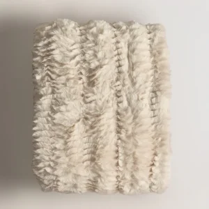 Manta efecto pelo ondas beige