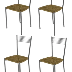 Sedia modello Elegance con struttura in acciaio verniciata colore alluminio