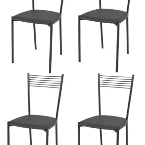 Sedia modello Elegance con struttura in acciaio verniciata colore grigio scuro