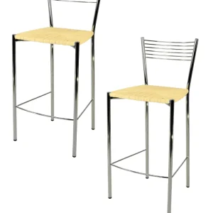 Sgabello modello Elegance con struttura in acciaio cromato