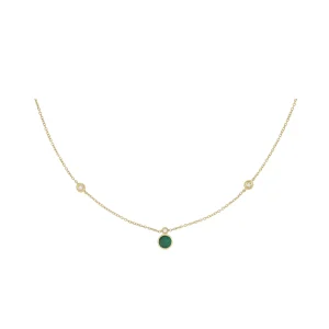 Collana Brio Cerchio Malachite E Diamanti