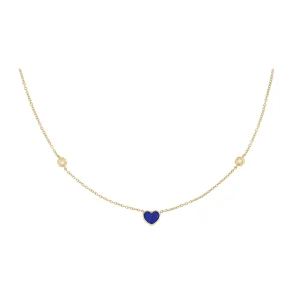Collana Brio Cuore Lapislazzuli E Diamanti