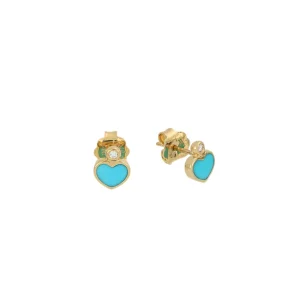 Orecchini Brio Cuore Turchese E Diamanti