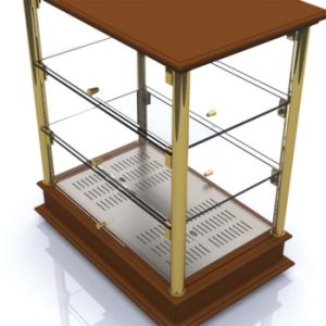 Vetrina riscaldata 3 piani L 540 oro lucido
