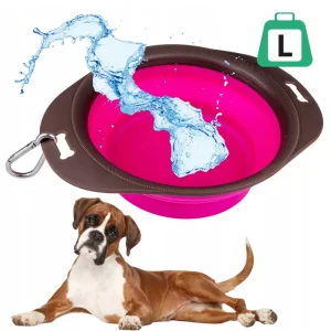 Ciotola Pieghevole da Viaggio PawBowl Taglia L Rosa