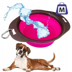 Ciotola Pieghevole da Viaggio PawBowl Taglia M Rosa