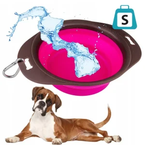 Ciotola Pieghevole da Viaggio PawBowl Taglia S Rosa