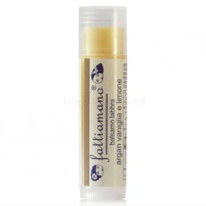 Balsamo labbra con cera d'api bio, Argan, Vaniglia e Limone IGP