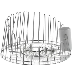 Scolapiatti in acciaio inox 18/10 e scolaposate in termoplastica Alessi