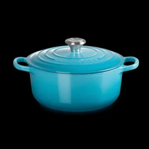 Cocotte Rotonda Evolution – Ghisa Vetrificata Blu Caribe