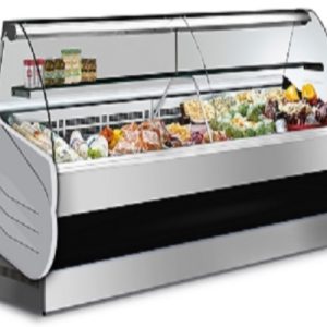 Banco refrigerato salina 80 L 200 cm vetri curvi