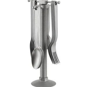 Set di posate con portaposate, Alessi, Virgil Abloh, acciaio inox 18/10